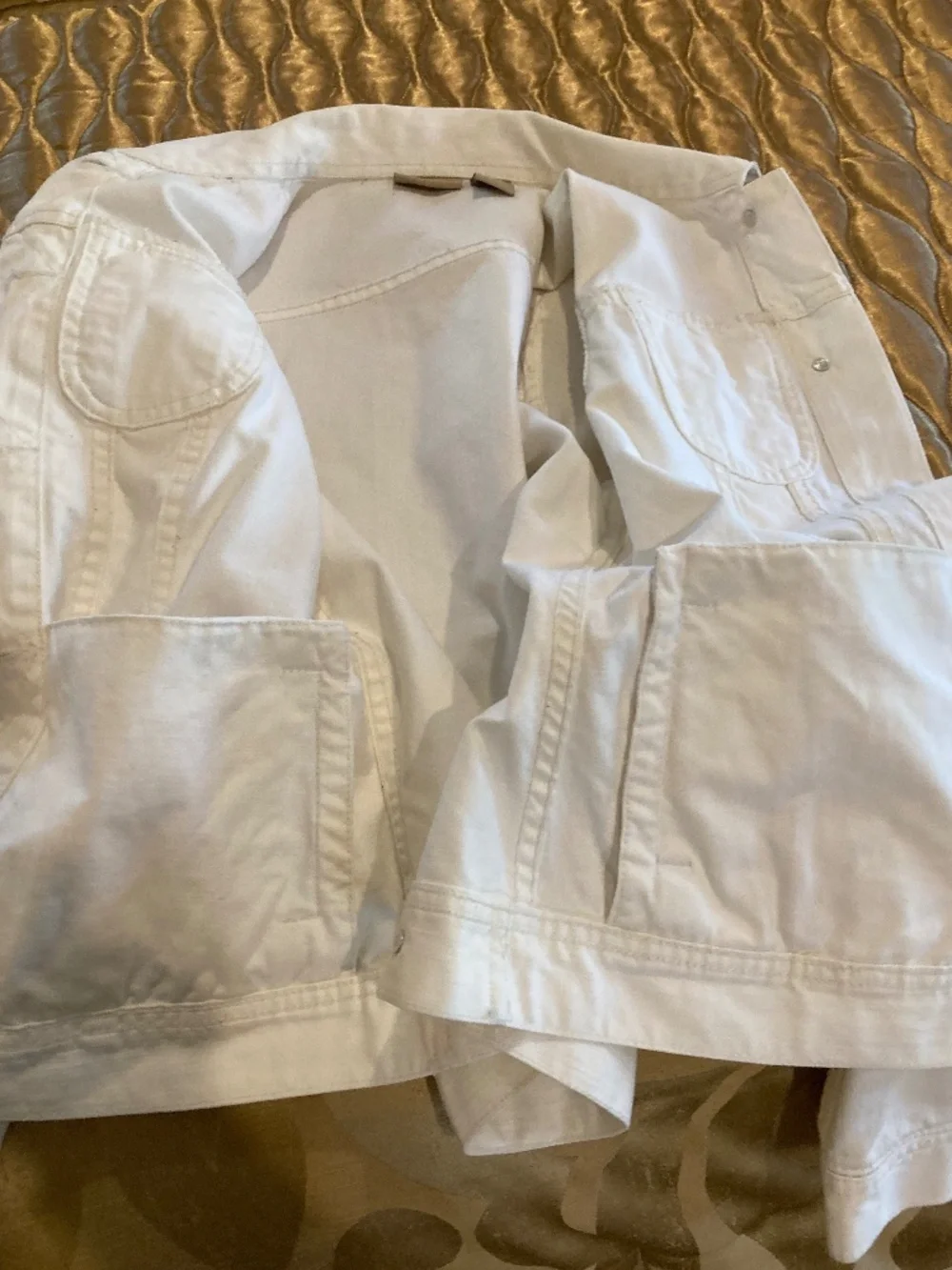 RUFF HEWN Jacket White Denim Size M - Picture 8 of 8